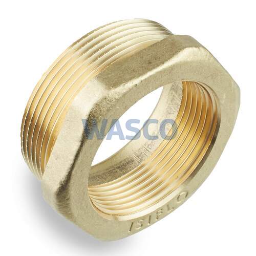 Universeel Messing draadfitting verloopring 2" x 1.1/2" buitendraad x binnendraad