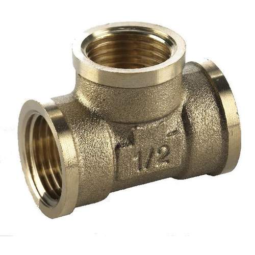 Universeel Messing draadfitting t-stuk 1/4" 3 x binnendraad