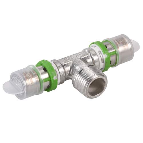 Pers T-stuk 16mm x 16mm x 16mm – Voor Meerlagenbuis | Noor Bouw