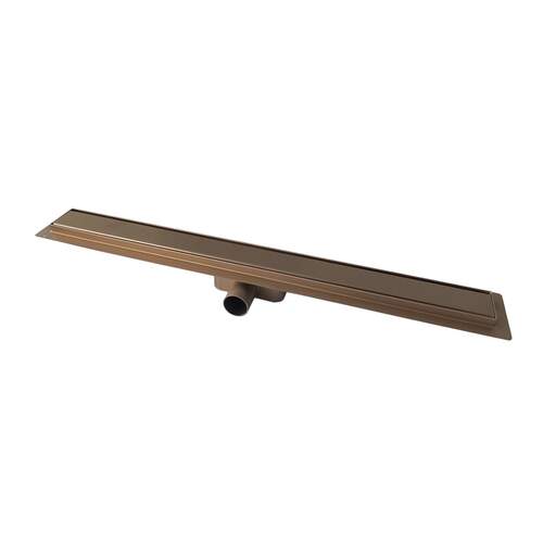 Van den Berg douchegoot 800 mm PVD coating geborsteld rosé gold Wasco